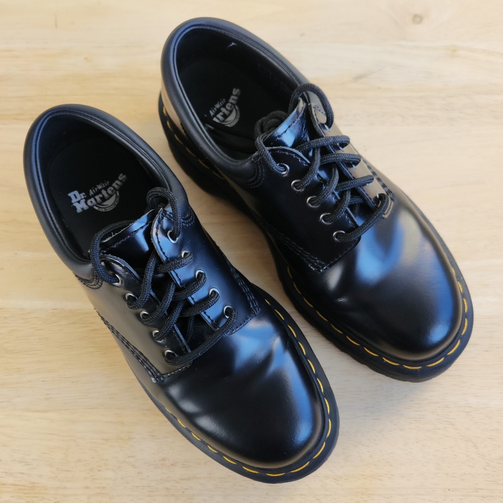 Dr. Martens 8053 Leather Platform Casual Shoes Polished